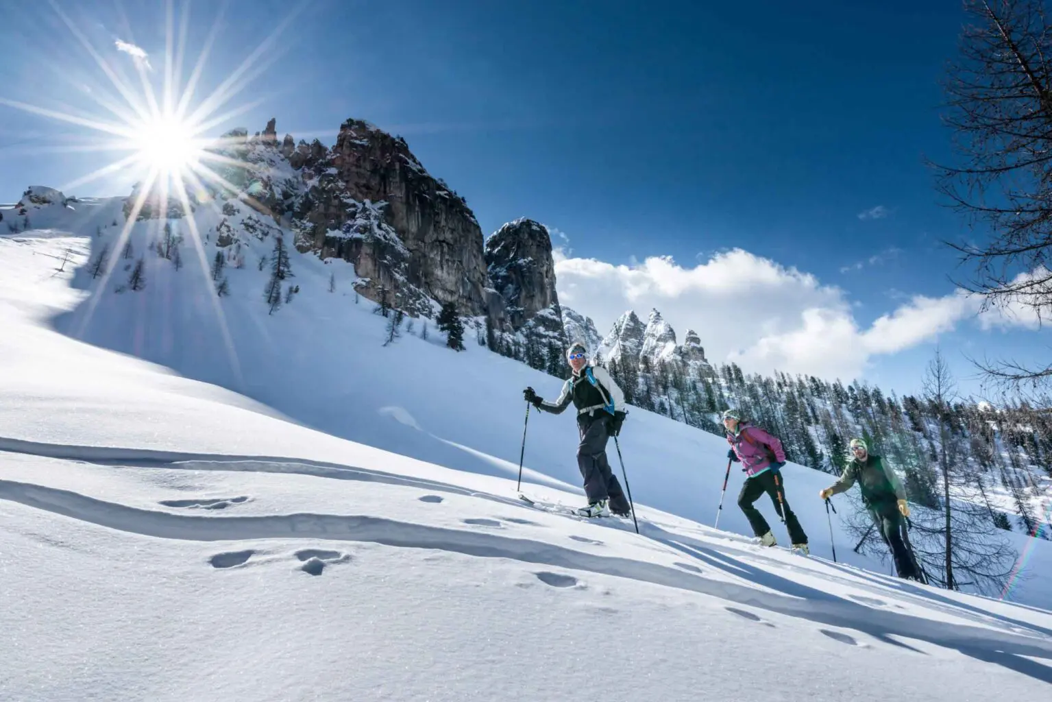 ski touring in the Dolomites