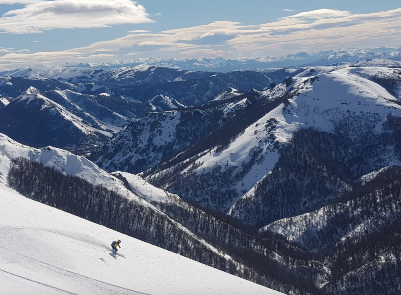 skier with view of mountain range ARGENTINA MALLIN ALTO