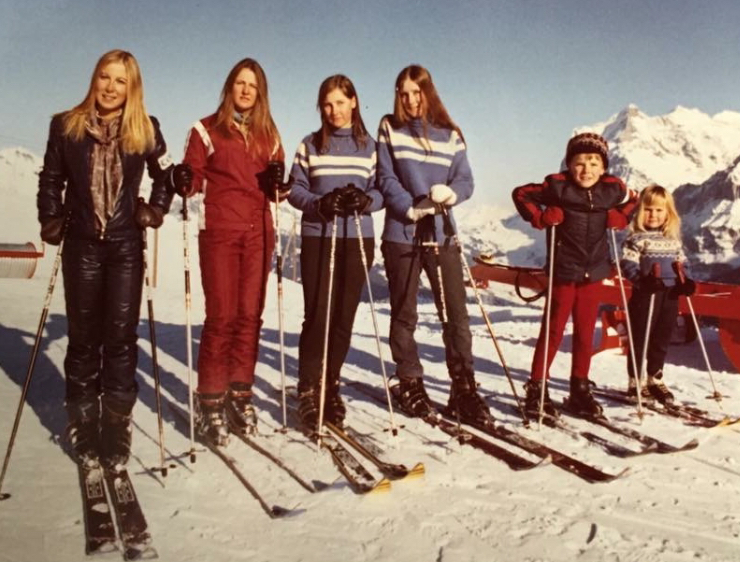 Mabey Ski Family in Wengen 1970